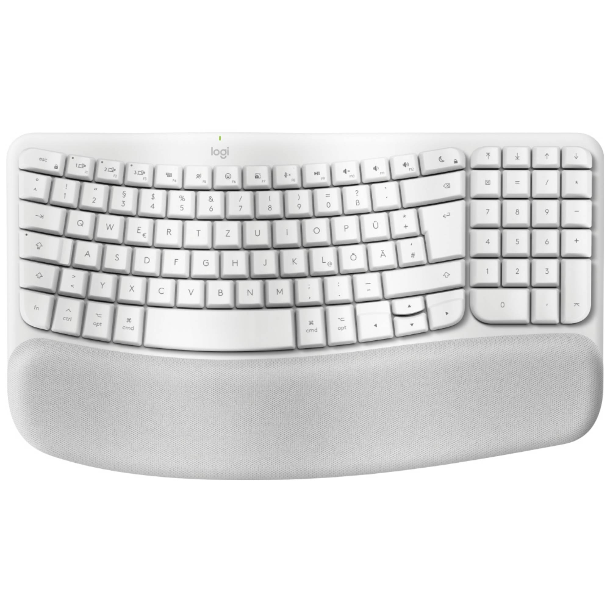 Logitech Wave Keys for Mac, Taille réelle (100 %), Sans fil, Bluetooth, Clavier à membrane, AZERTY, Blanc-2