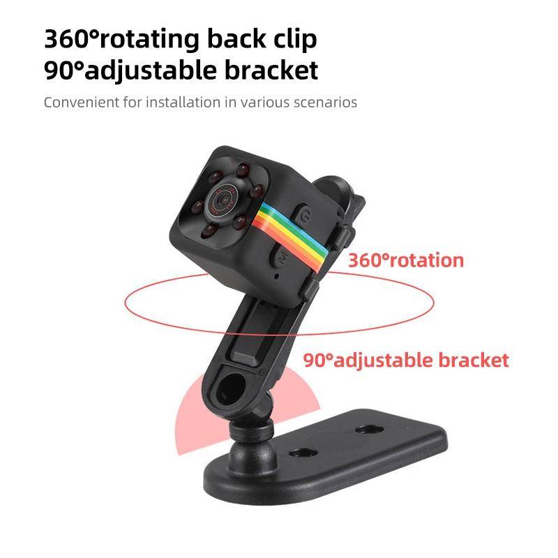 Mini Caméra HD Sport Sans Fil Détection Mouvement Infrarouge Carte Tf Noire-1