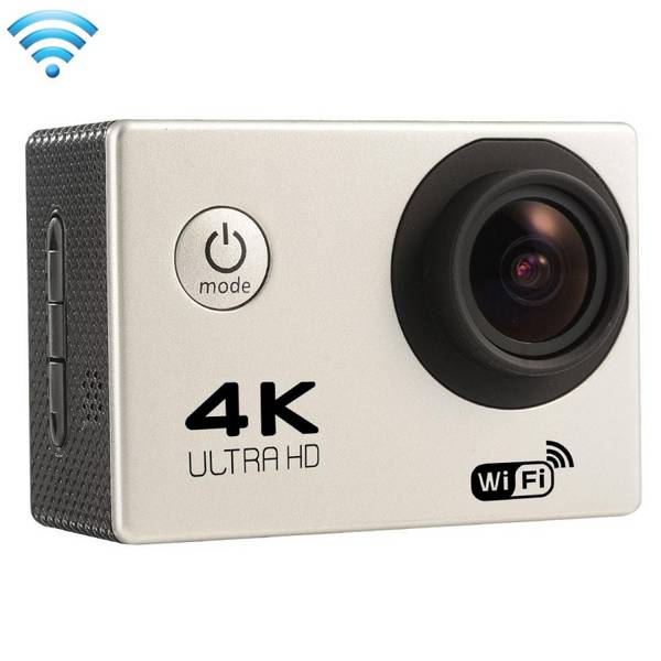 Caméra Sport Étanche Résolution 4K Slow Motion 16Mp Grand Angle 170° Argent + SD 64Go YONIS