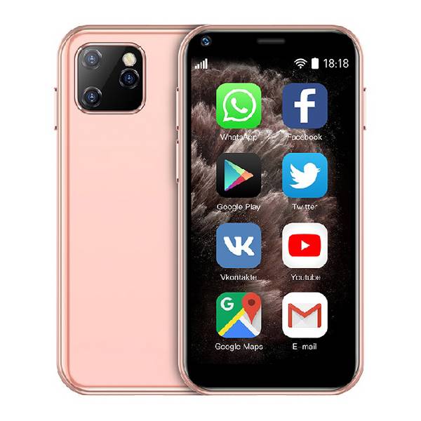 Smartphone Ultra Mince 2.5 Pouces Quad Core Bluetooth Wifi Dual SIM 1GB+8GB 3G + SD 16Go Rose YONIS