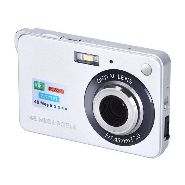 Appareil Photo Numérique Portable 18MP Zoom 8x + SD 4Go Argent YONIS