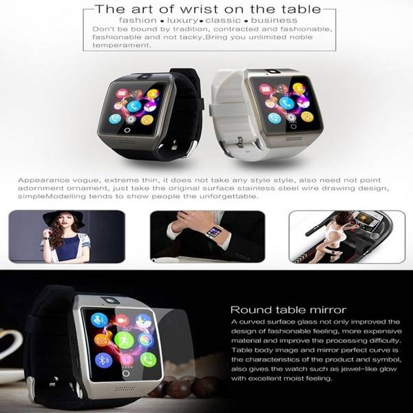 Montre Connectéee Téléphone iOs Android Smartwatch Bluetooth Antiperte Appels Sms Sim Blanc ROM 32 Go YONIS
