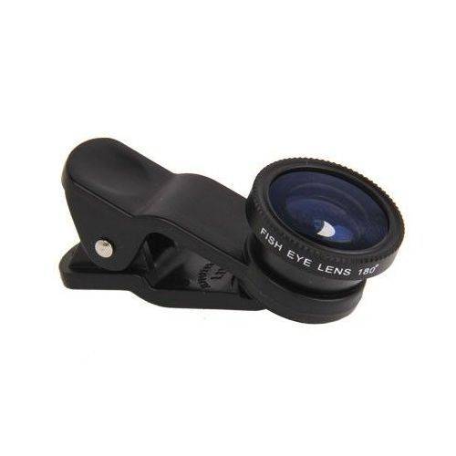 Objectif Fisheye 3 En1 Grand Angle 180° Macro Noir Smartphone Universel Tablette YONIS-0