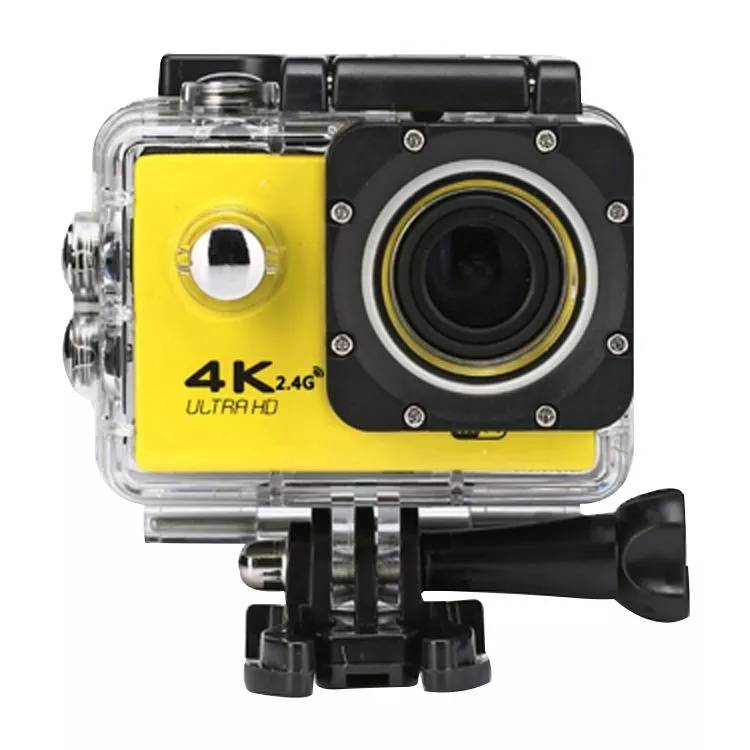 Caméra Sport 4K Ultra HD Waterproof Wifi Pour Cyclisme Plongée Sous-Marine Action 1080P + SD 8Go Jaune YONIS-0