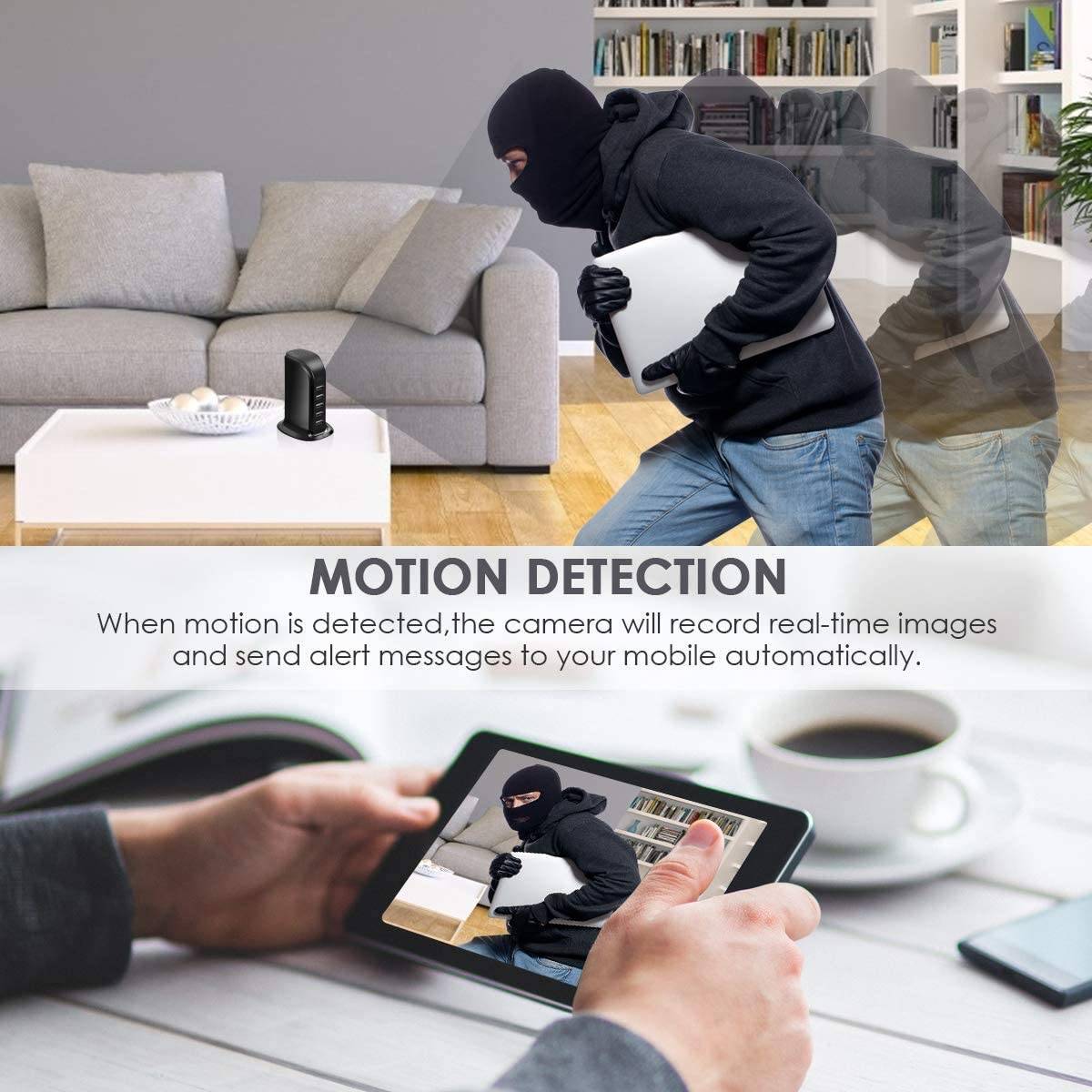 Multiprise USB Caméra Espion Grand Angle 120° Vidéosurveillance Full HD Wi-fi + SD 64Go YONIS-1