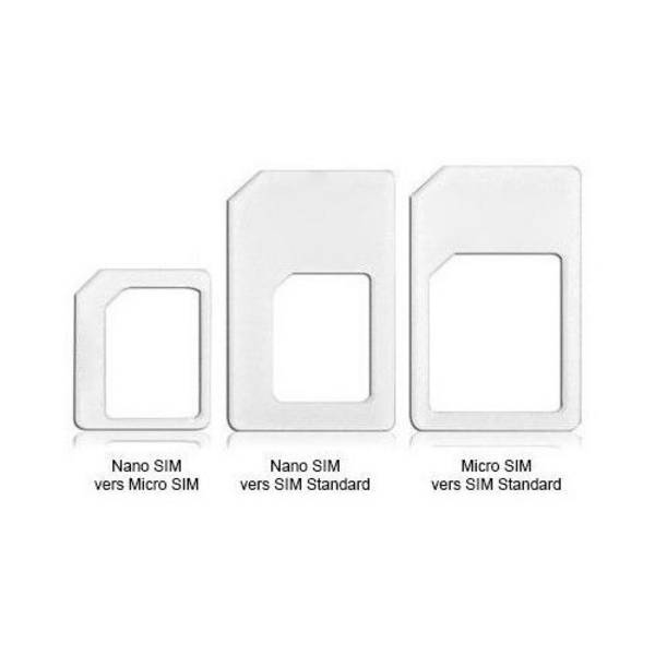 Lot Adaptateurs Carte Sim Change Nano Sim Ou Micro Sim En Sim Ou Micro Sim Blanc YONIS