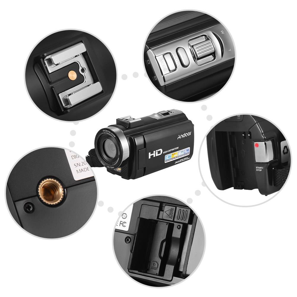 Caméra Numérique Écran 3" Full HD 1080P Photo Vidéo 24MP Zoom 16x Nocturne + SD 4Go YONIS-1