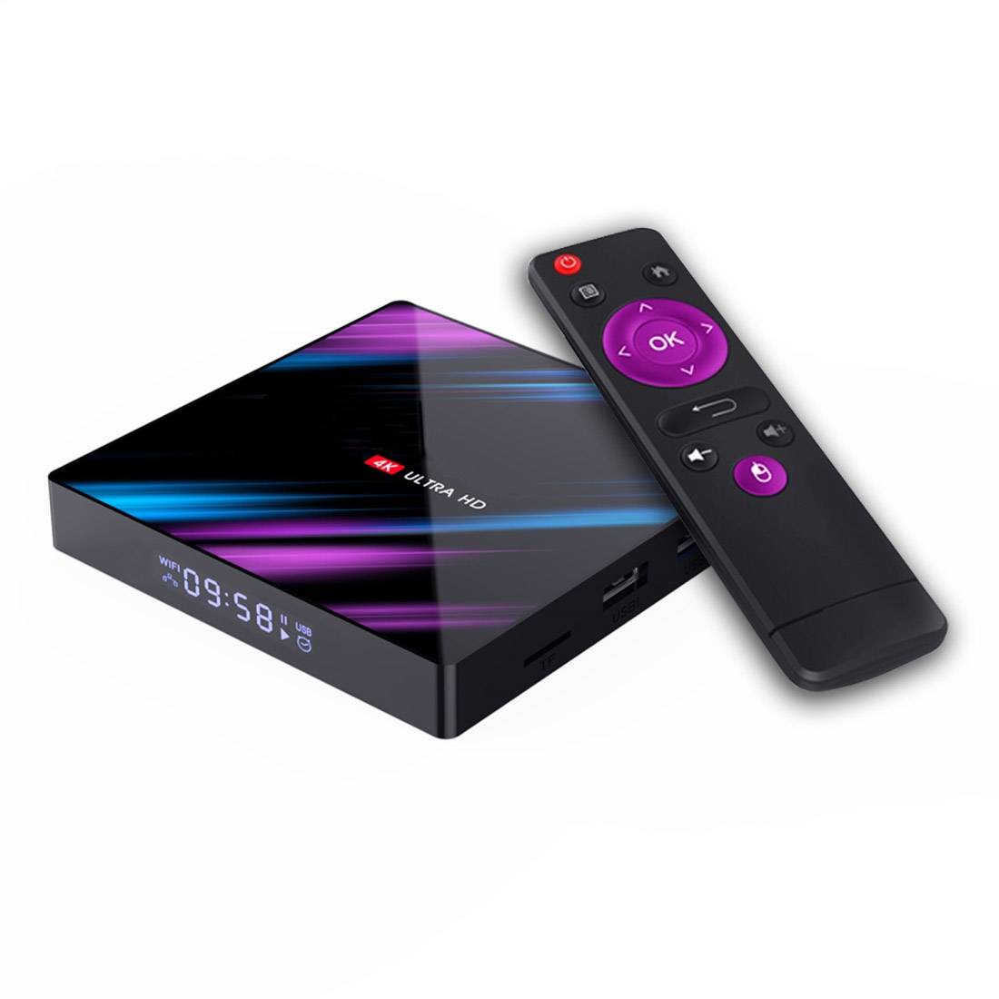 Box Android TV 2Go RAM 16Go ROM 9.0 Passerelle Multimédia Quad Core 4K YONIS-0