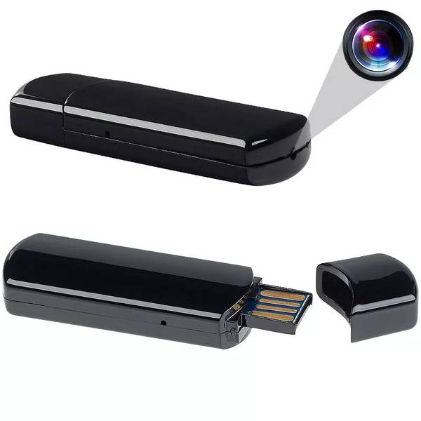 Clé USB Caméra Espion Mini Caméra Appareil Photo Vidéo HD Micro SD Noir + SD 32Go YONIS