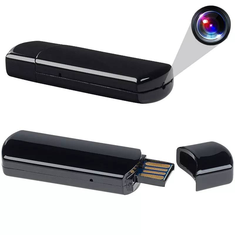 Clé USB Caméra Espion Mini Caméra Appareil Photo Vidéo HD Micro SD Noir + SD 32Go YONIS-0