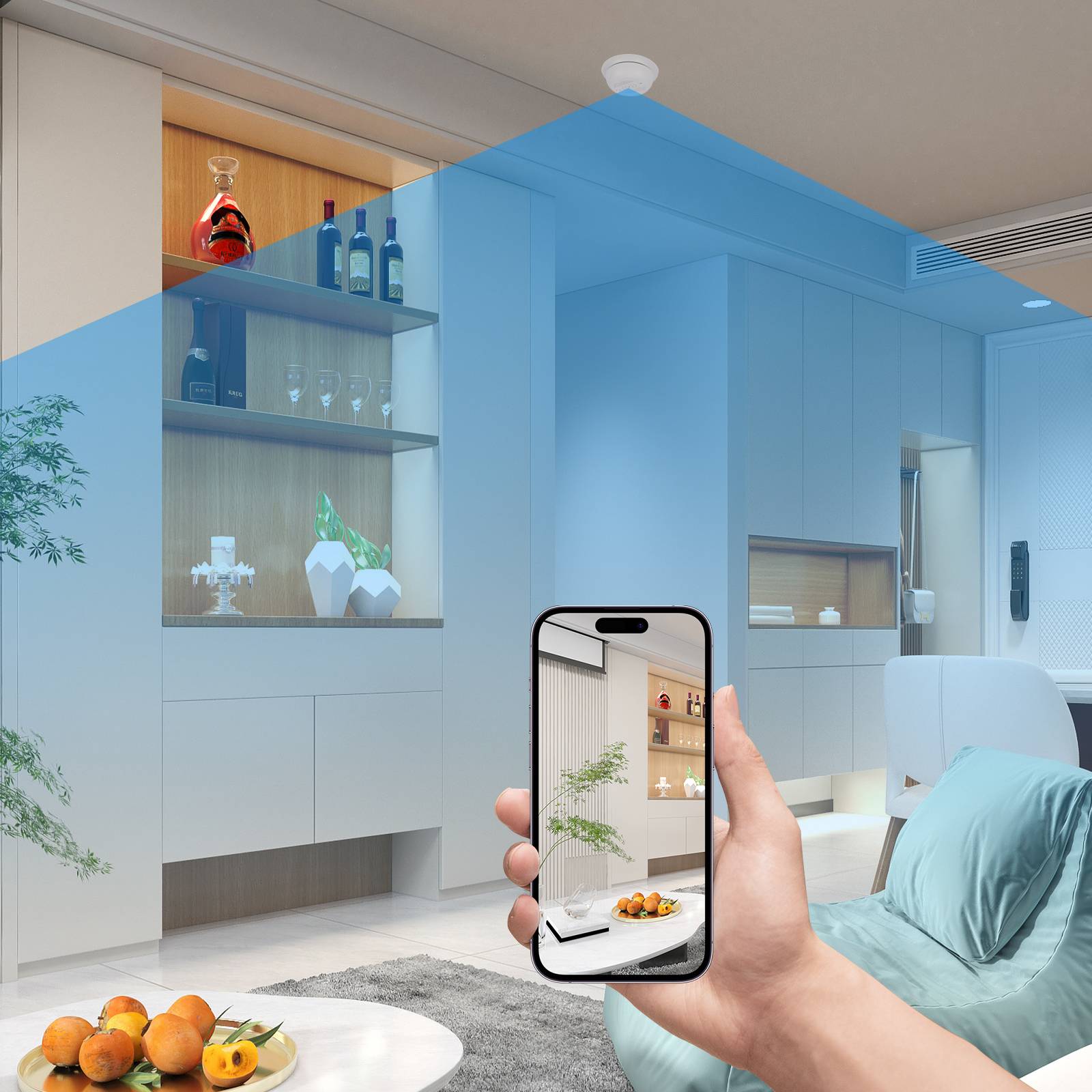 Détecteur de Fumée Caméra Espion Wifi Full HD Vision Nocturne Et Détection Mouvement + SD 128Go YONIS-1