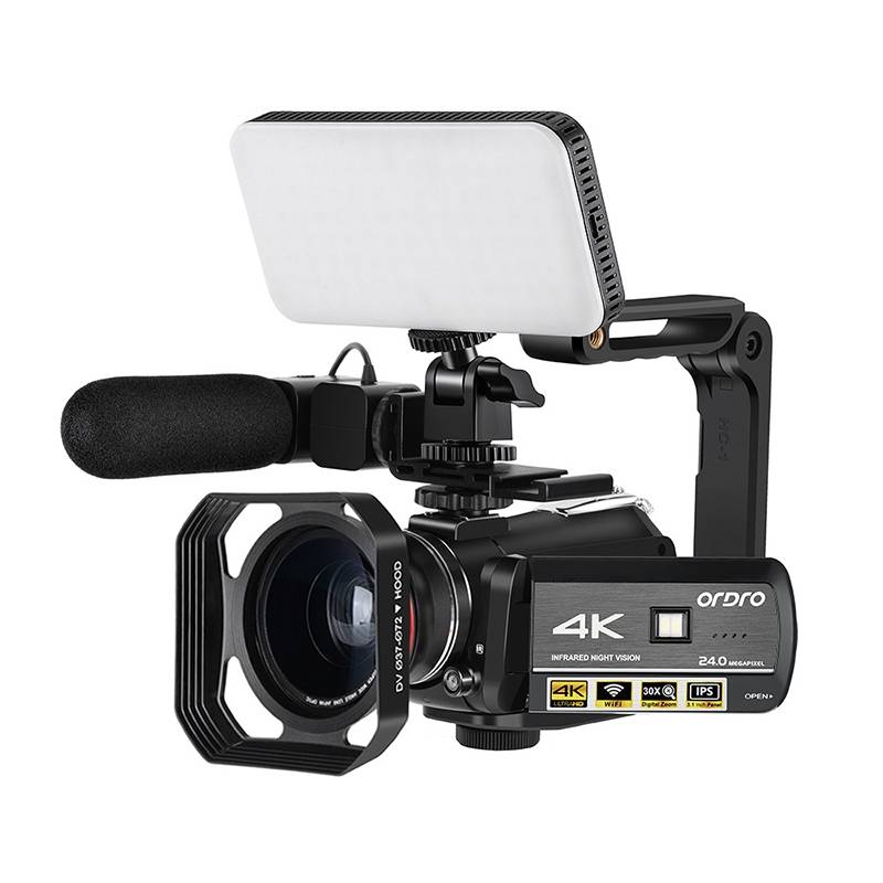 Caméscope Numérique 4K Ultra HD 13MP Vision Nocturne WiFi Avec Microphone Et Lumière De Remplissage YONIS-0