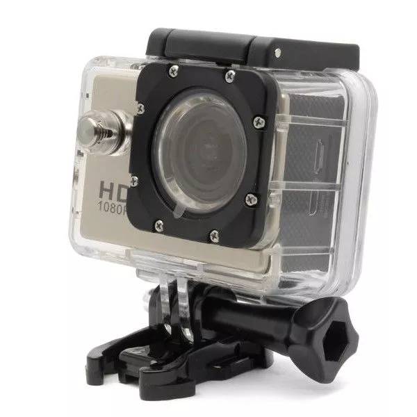 Camera Embarquée Sport LCD Caisson Étanche Waterproof 12 Mp Full HD 1080P Or + SD 16Go YONIS-0