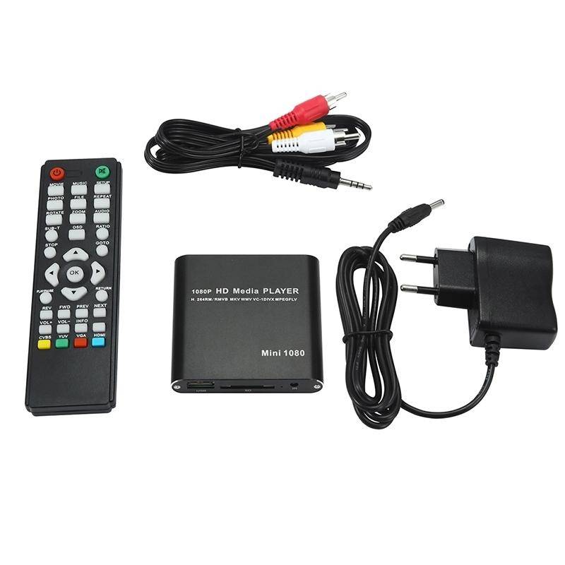 Media Center Lecteur Tout Format Full HD 1080P Disque Dur Carte SD Et Clé USB + Micro SD 8 Go - Yonis-1