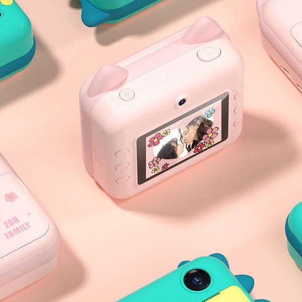 Appareil Photo Enfant Instantané 1200W Double Objectif Mini Imprimante Numérique Rose YONIS