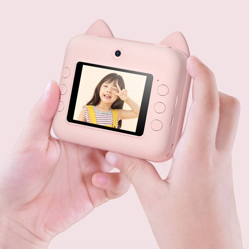 Appareil Photo Enfant Instantané 1200W Double Objectif Mini Imprimante Numérique Rose YONIS-2