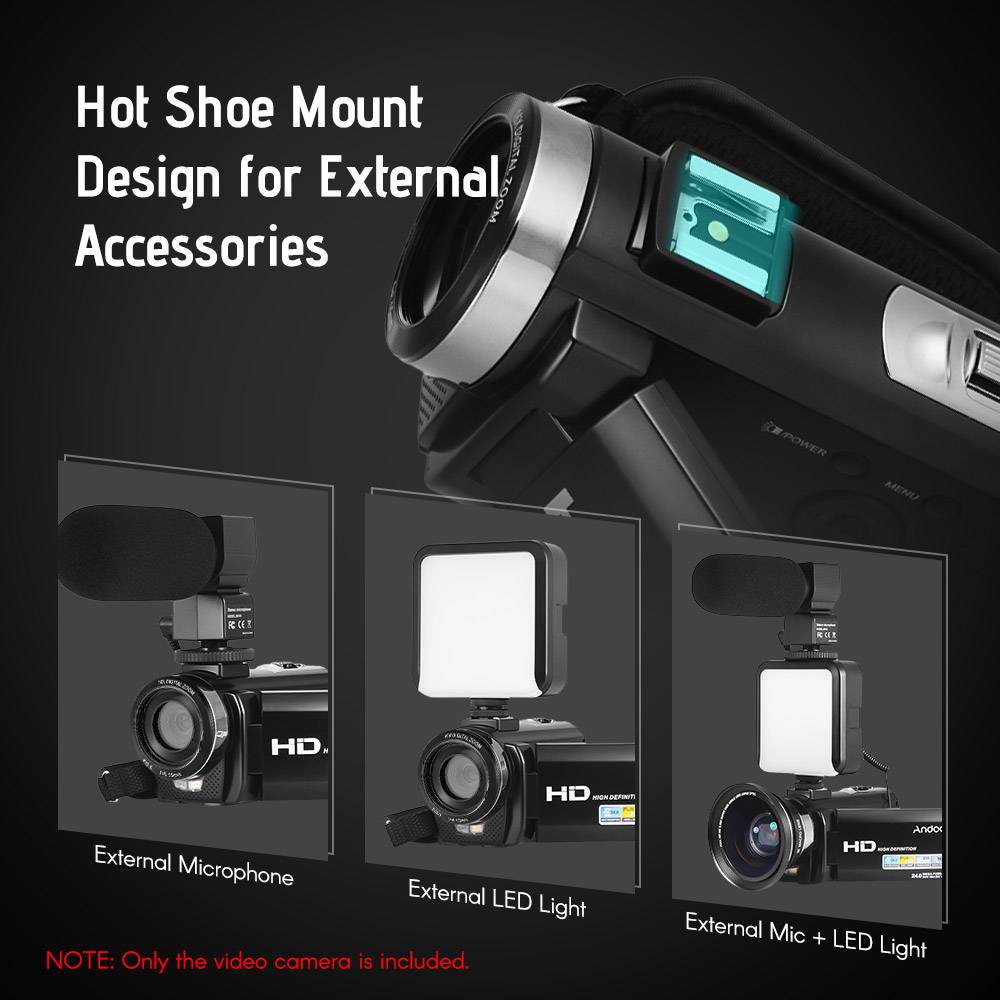 Caméra Numérique Écran 3" Full HD 1080P Photo Vidéo 24MP Zoom 16x Nocturne + SD 4Go YONIS-2