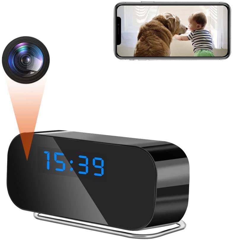 Réveil Caméra Espion Full HD 1080p Détection de Mouvement Infrarouge Wifi + SD 16Go YONIS-0