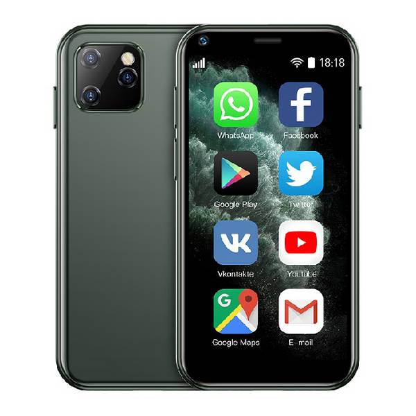 Smartphone Ultra Mince 2.5 Pouces Quad Core Bluetooth Wifi Dual SIM 1GB+8GB 3G Vert YONIS