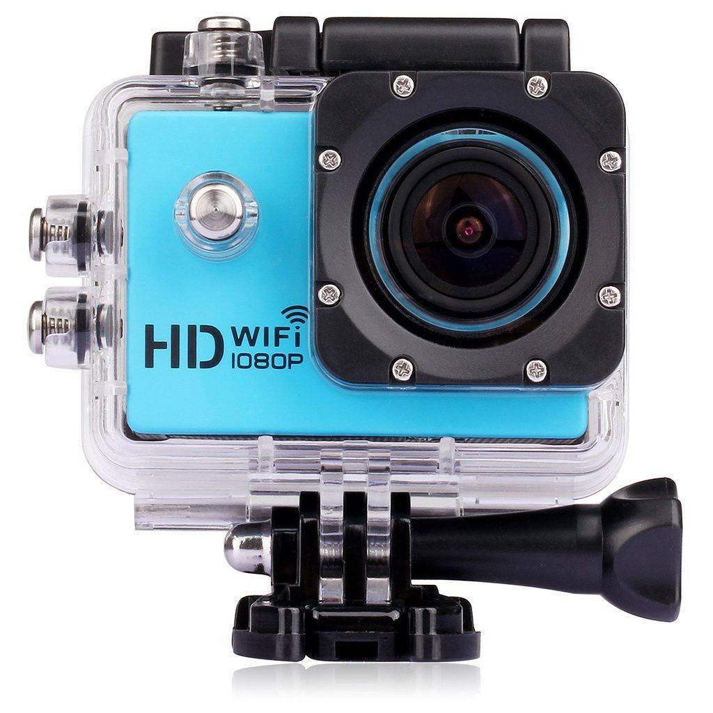 Caméra Wifi Sport Embarquée Plongée Caisson Caméscope Full HD 1080P Bleu 64 Go YONIS-0