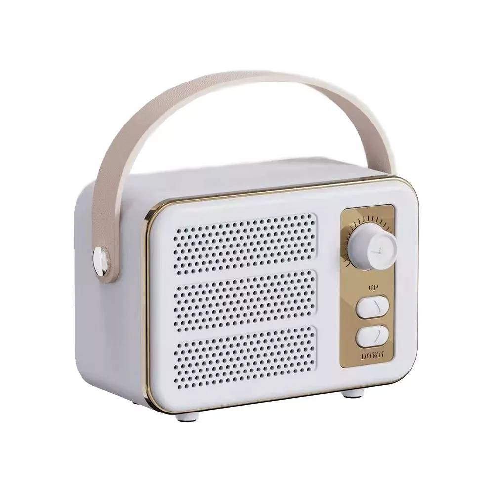 Mini Enceinte Bluetooth Retro HIFI Portable Son Stéréo Haute Fidélité Blanc YONIS-0