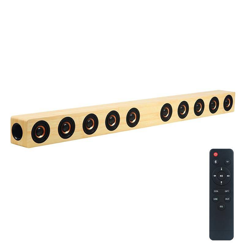 Barre De Son Bluetooth 40W En Bois Avec Télécommande Support Micro SD AUX Optique U Disk Beige YONIS-0