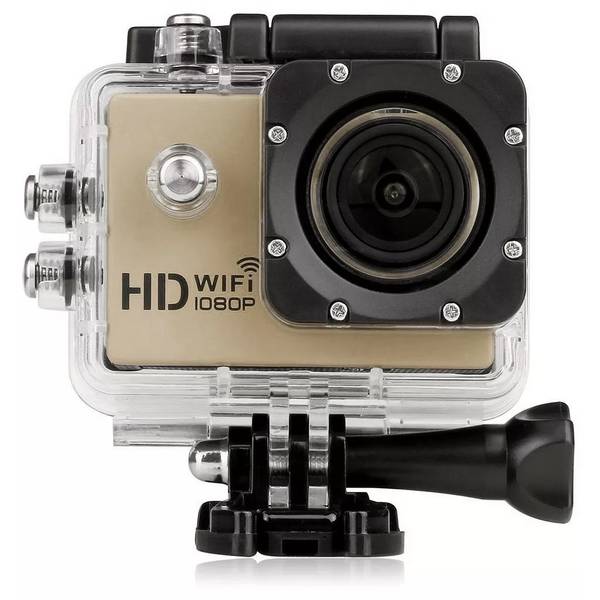 Caméra Wifi Sport Embarquée Plongée Caisson Caméscope 12Mp Full HD 1080P Or + SD 4Go YONIS