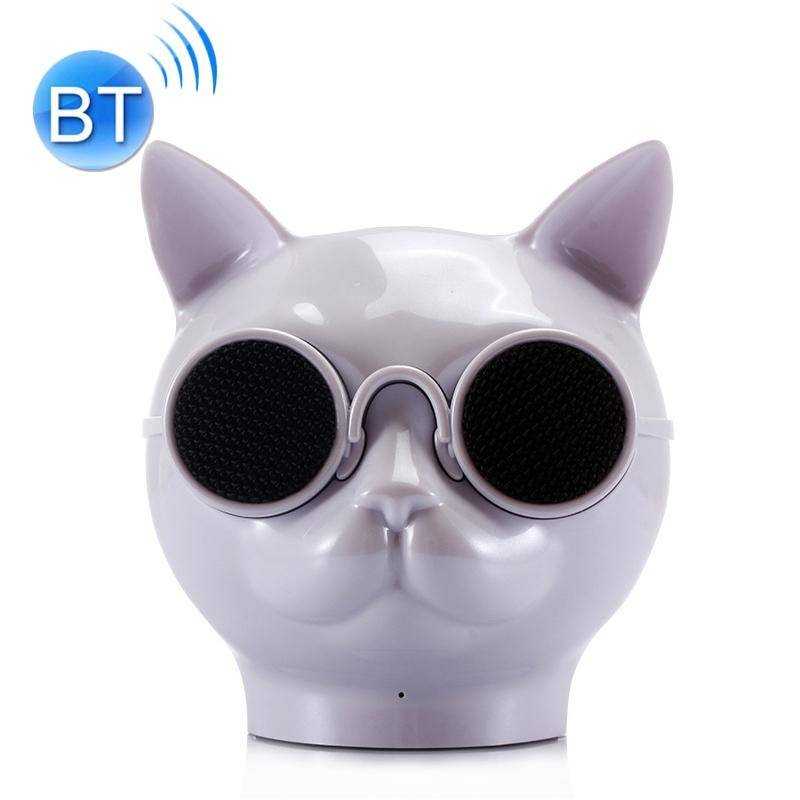 Haut-parleurs Bluetooth Stéréo Forme Mini Chat Mains Libres/Carte TF/FM + SD 16Go Blanc YONIS-0