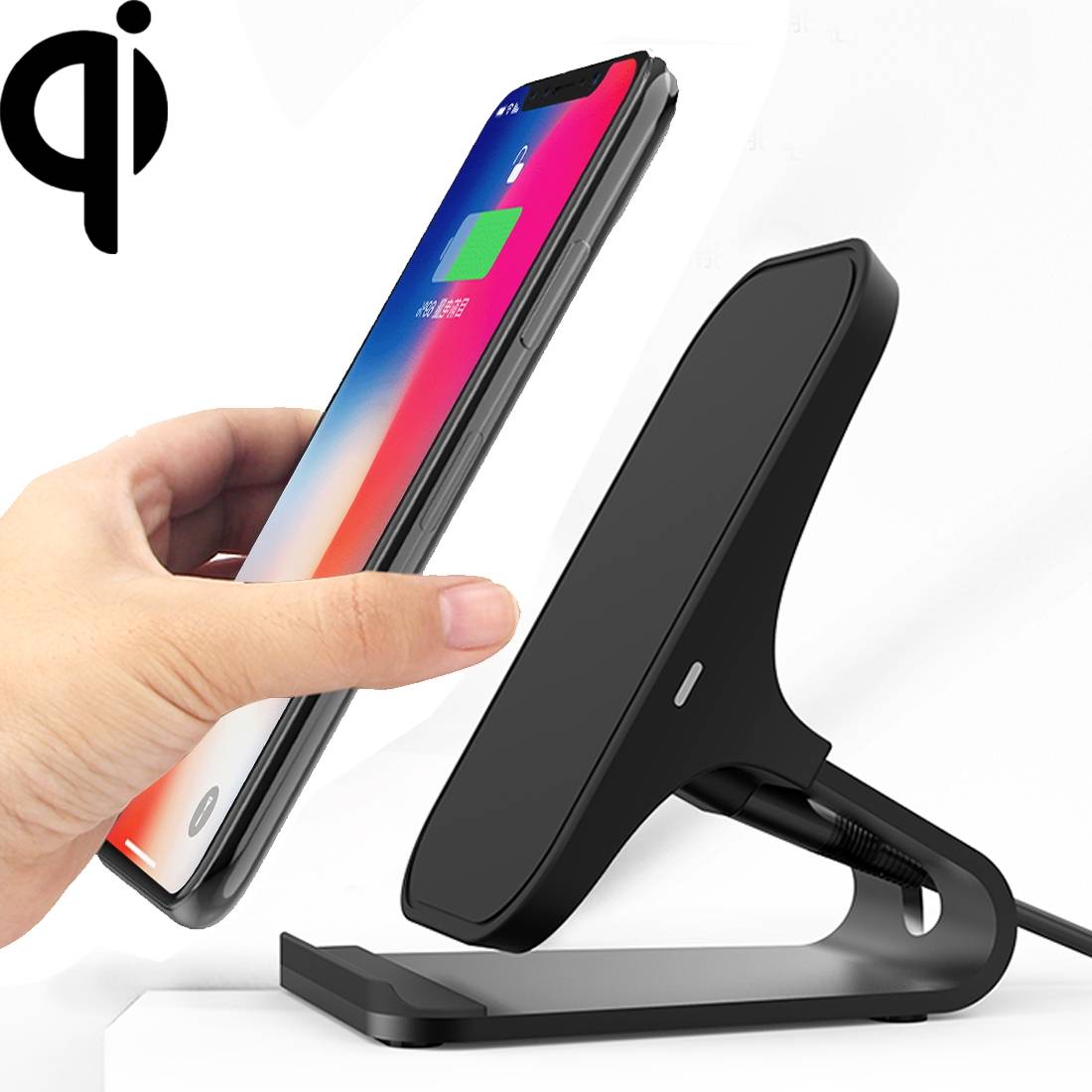 Chargeur Sans-Fil Qi Charge Rapide Portable Smartphones Induction Noir YONIS-1