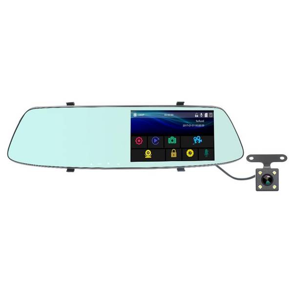 Dashcam Rétroviseur Caméra Vision Nocturne Aide au Stationnement Caméra de Recul + SD 8Go YONIS