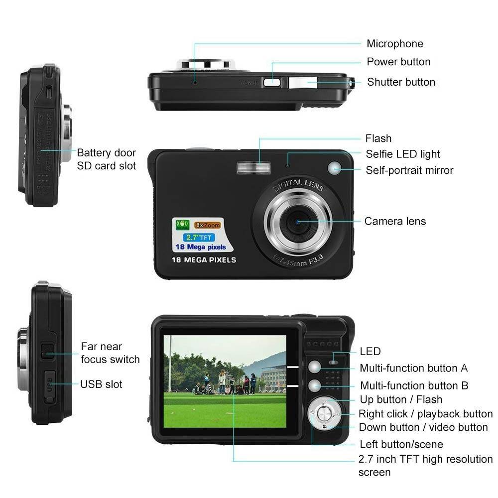 Appareil Photo Numérique Portable 18MP Zoom 8x-2