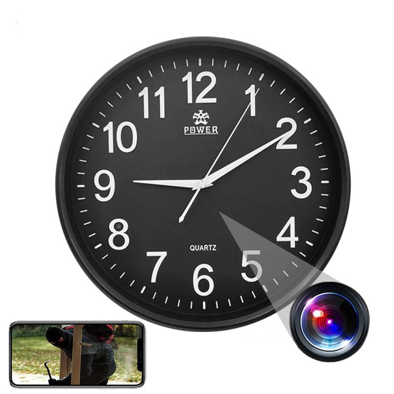 Horloge Murale Caméra Espion WiFi FHD 1080P Vidéosurveillance Android iOs + Micro SD 64 Go - Yonis-0