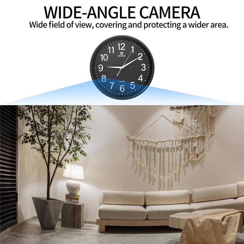 Horloge Murale Caméra Espion WiFi FHD 1080P Vidéosurveillance Android iOs + Micro SD 64 Go - Yonis-2