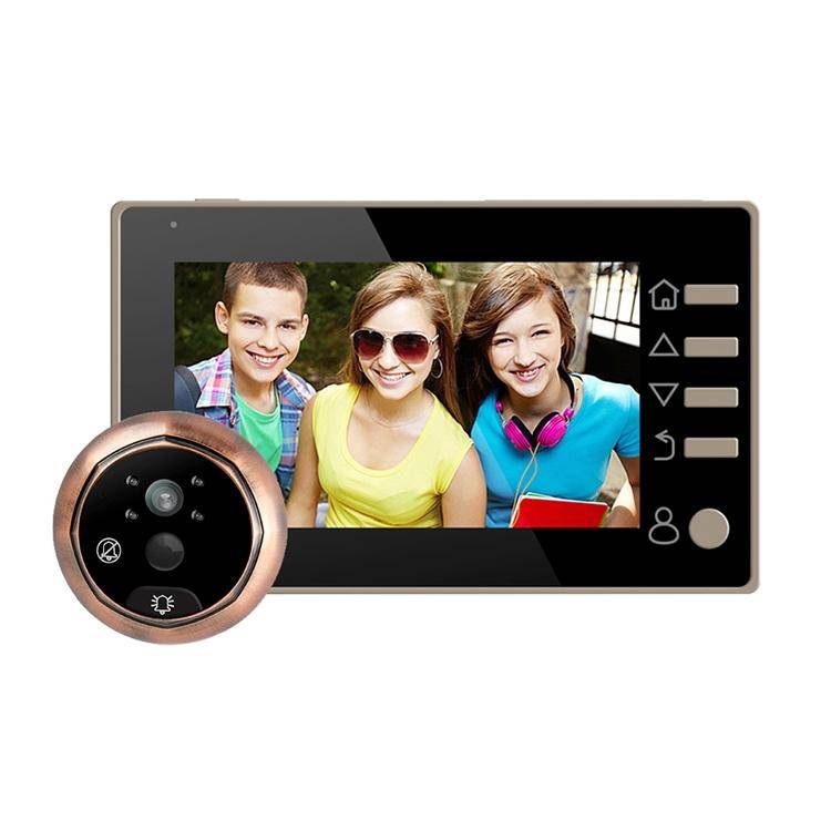 Interphone Vidéo Intelligent 4.3 Pouces 3MP Vision Nocturne Détection Mouvement + SD 16Go Or YONIS-0