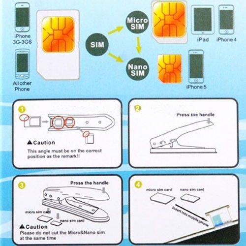 Découpeur de Carte Sim Vers Nano Sim Micro Sim Adaptateur Nano Micro Sim Noir YONIS-3