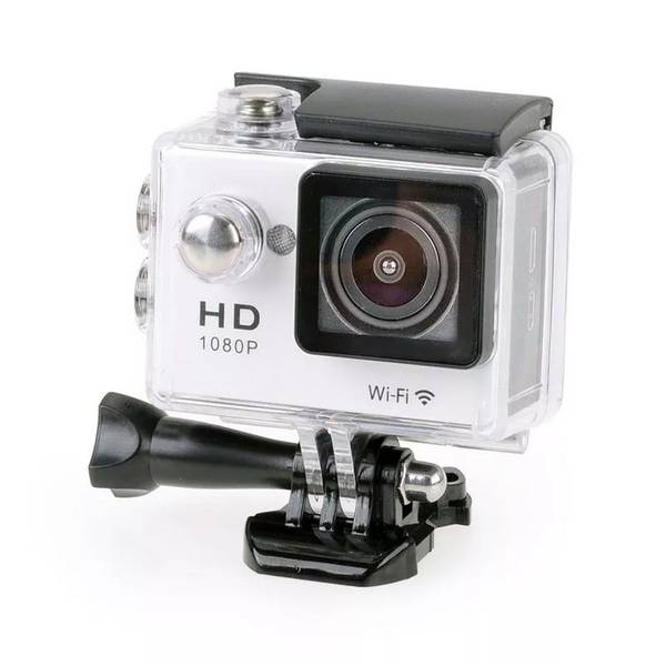 Caméra Sportive Étanche 30M 170° HD 1080P Wifi Time Lapse Multi Sport Argent + SD 4Go YONIS