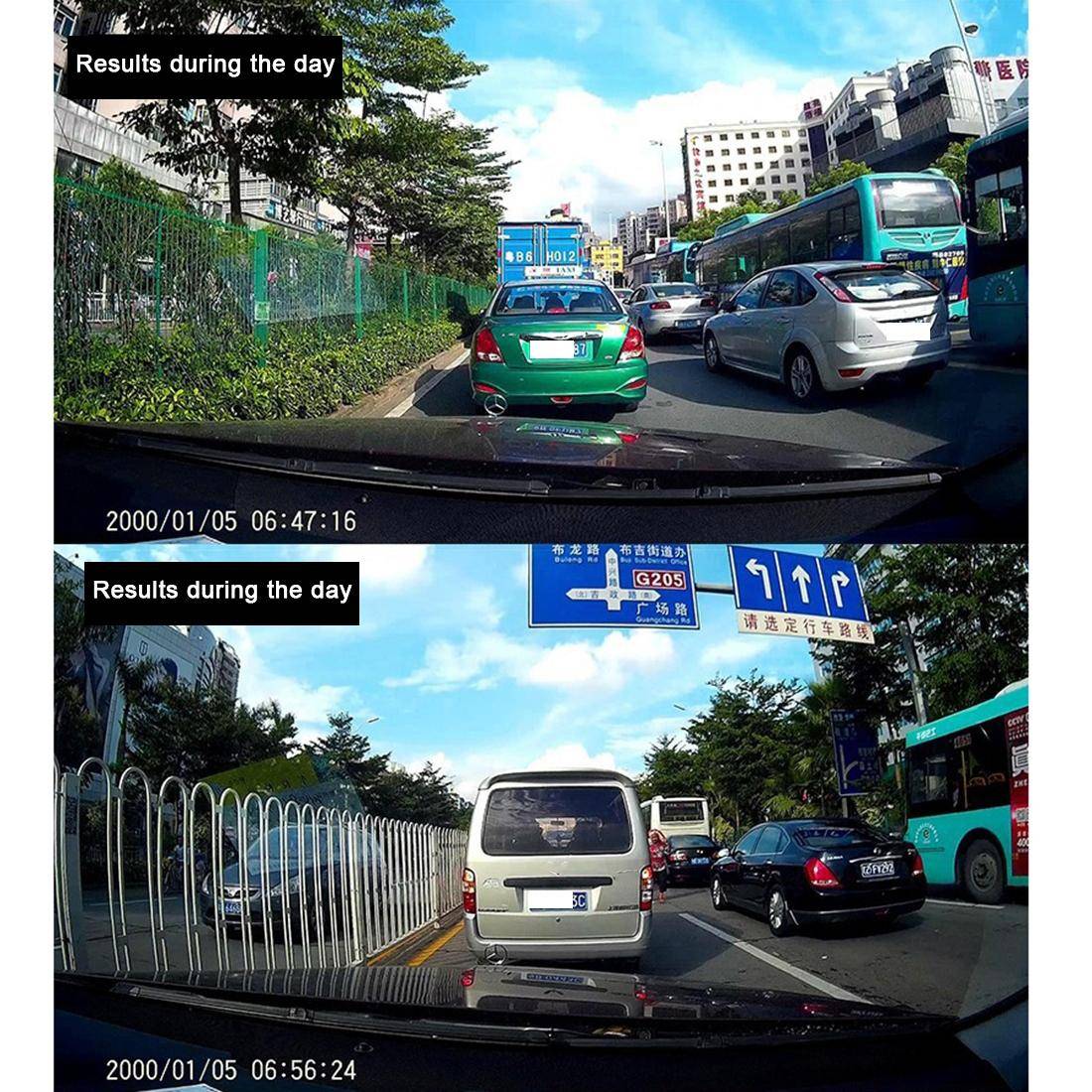 Dashcam 480P Caméra Embarquée LCD 2.4 Pouces Voix Vision Nocturne Noir Bleu + SD 16Go YONIS-1