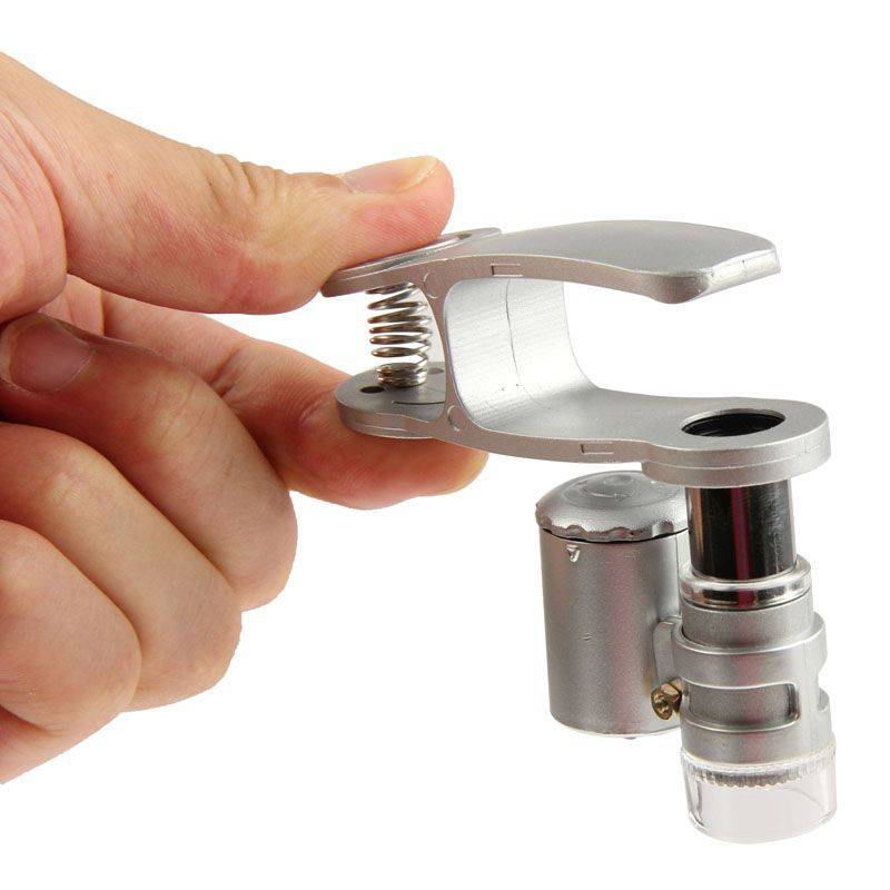 Objectif Pour Smartphone Android Iphone Microscope Smartphone X60 LED Uv Argent YONIS-1