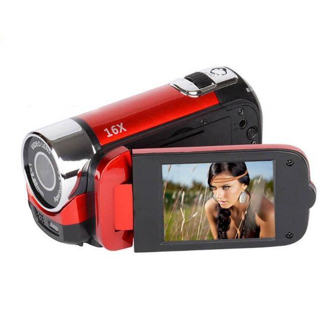 Caméscope Numérique HD 16 Millions Pixels Zoom 16X Stabilisation Image SD ROM 8 Go Rouge YONIS-1