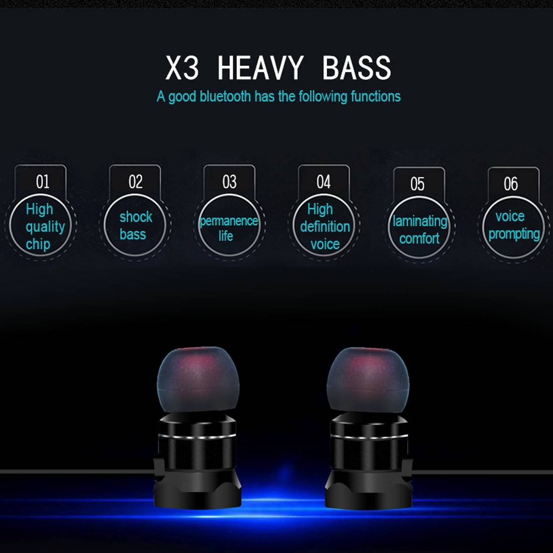Écouteurs Bluetooth 5.0 Intra-Auriculaires Micro HD Téléphones Or Rose - Yonis-3