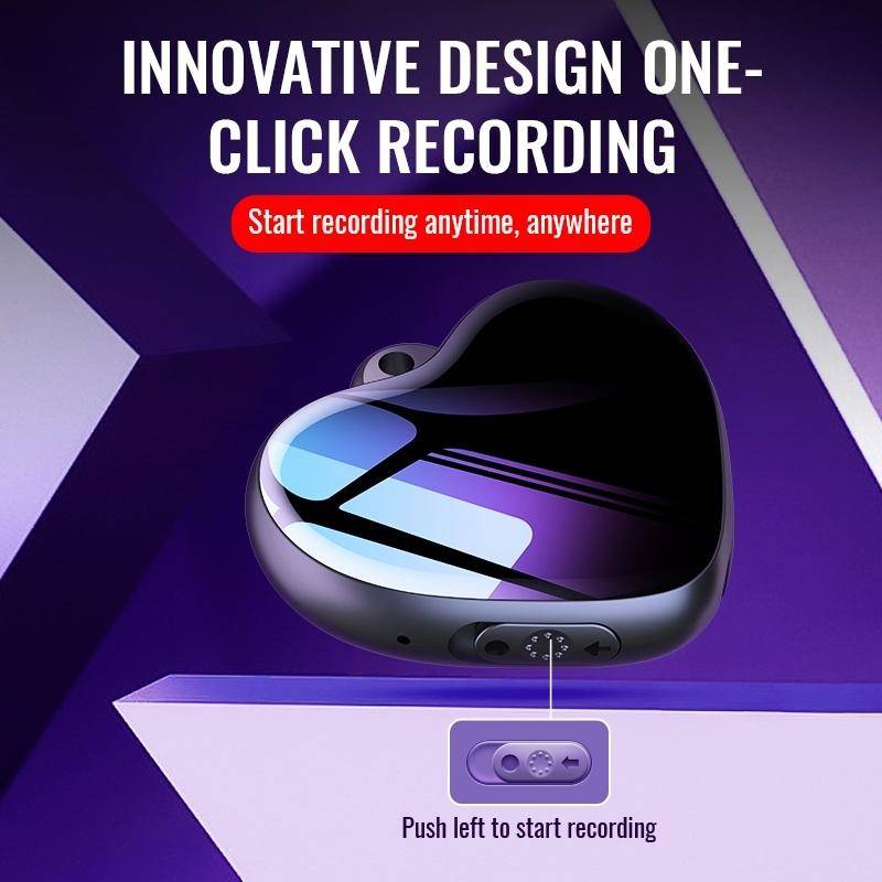 Micro Espion Enregistreur Vocal Pendentif Coeur Son HD-1