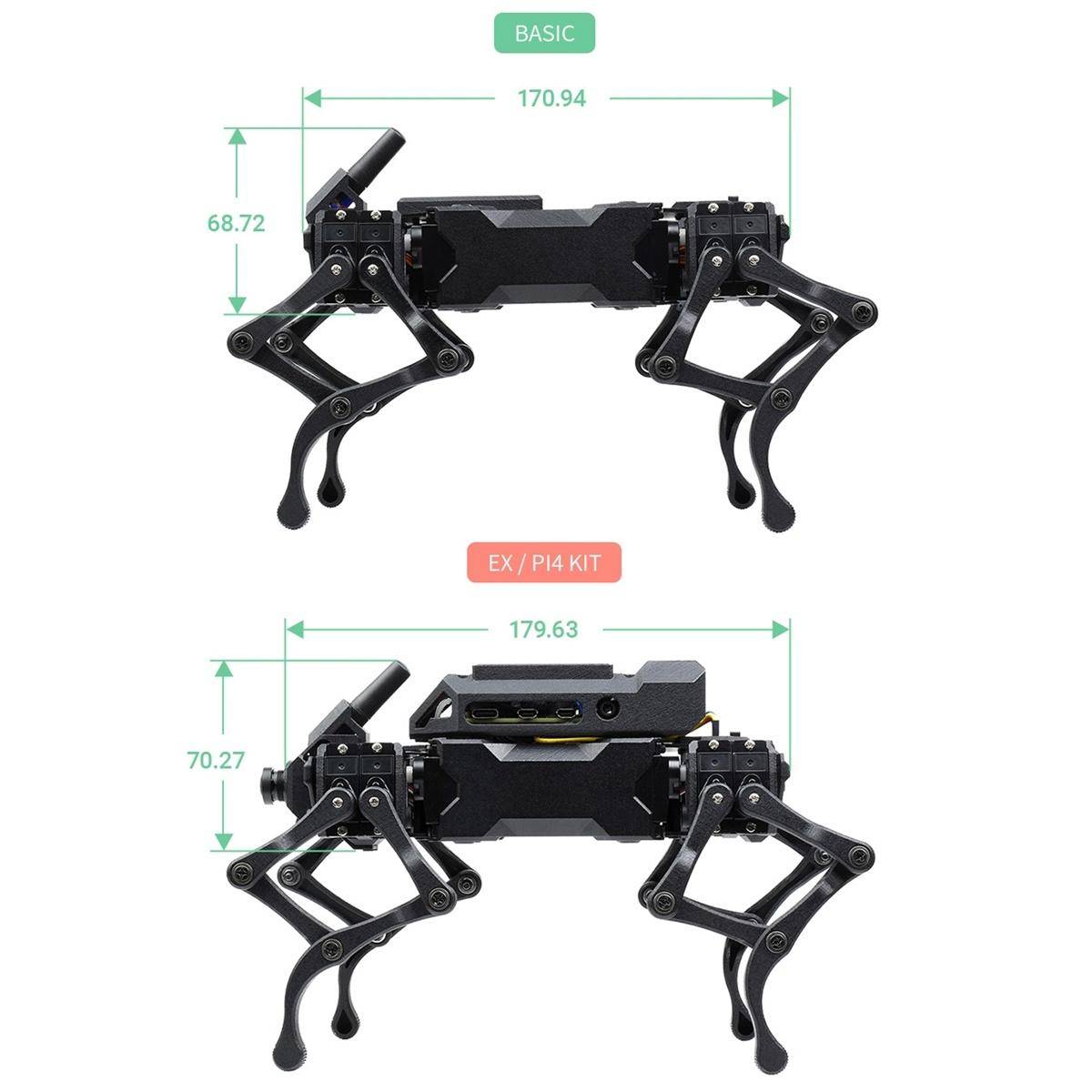 Robot Bionique Chien 12-DOF Avec Caméra Frontale Et Contrôleur Raspberry Pi - Yonis-1