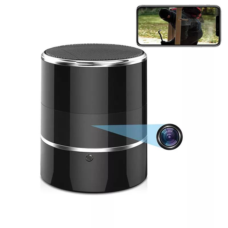 Enceinte Portable Caméra Espion 1080p 5MP Mouvement IR Enceinte WiFi Bluetooth + SD 32Go YONIS-0
