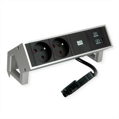 BACHMANN DESK2 2xUTE 1xUSB A/C 22W 0,2m GST18 INOX-0
