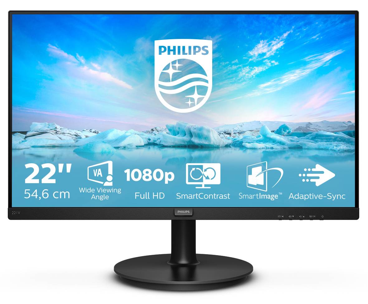 Philips V Line 221V8/00, 54,6 cm (21.5"), 1920 x 1080 pixels, Full HD, LED, 4 ms, Noir-1