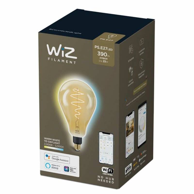 WiZ 8718699786854 LED CEE G (A - G) E27 6 W = 25 W ambré, blanc chaud à blanc neutre commandé par appli mobile 1 pc(s)-2