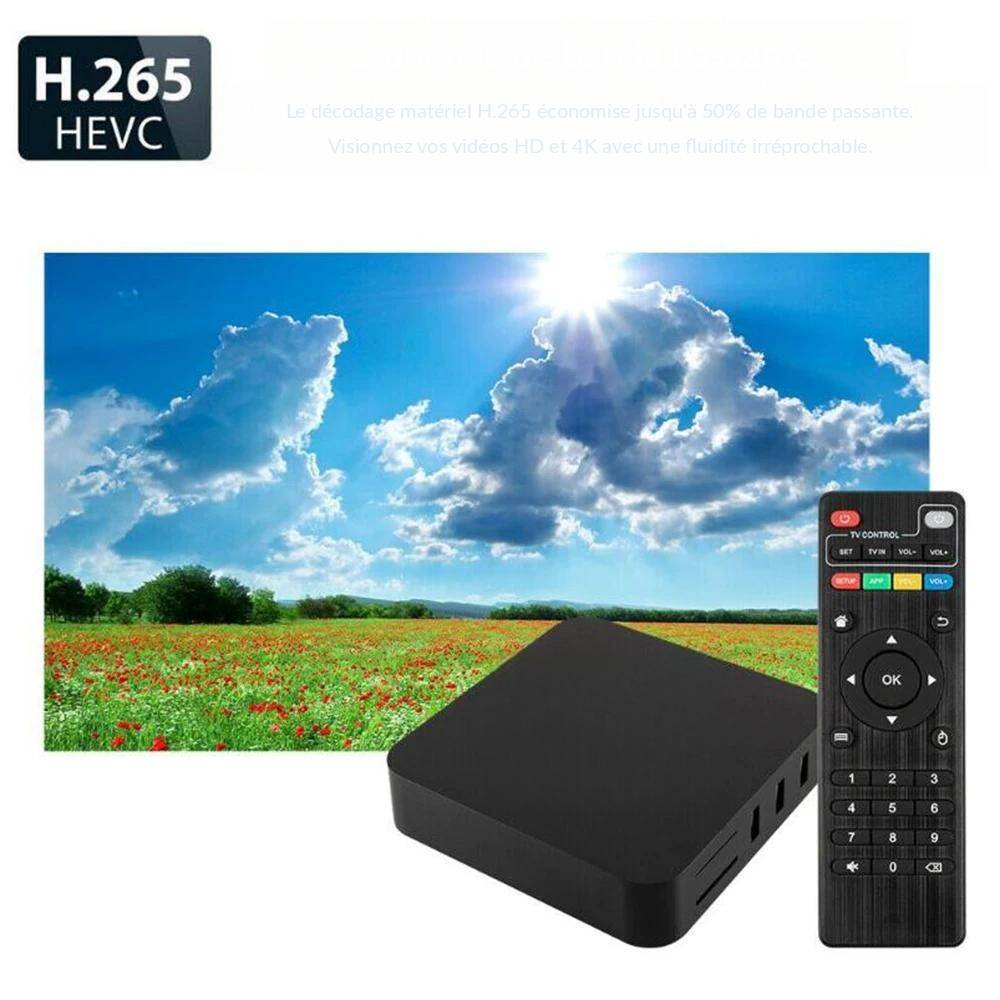 Box Android TV 4K HD 2GB RAM 16GB ROM Android 7.1 HDMI USB WiFi EU Plug - Noir - Yonis-1