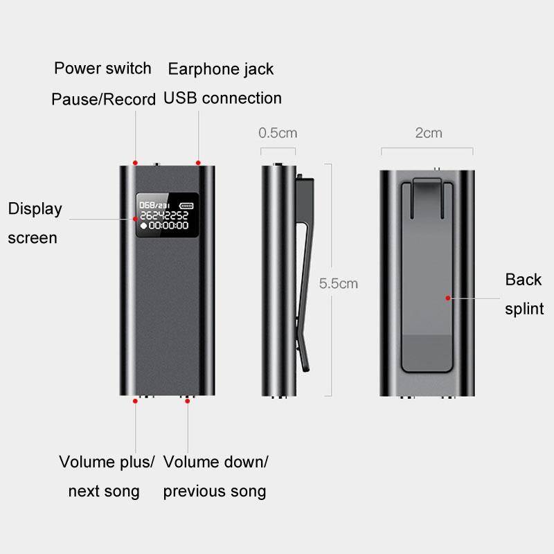 Micro Espion Enregistreur Vocal HD 32GB Avec Écran Et Réduction De Bruit YONIS-1