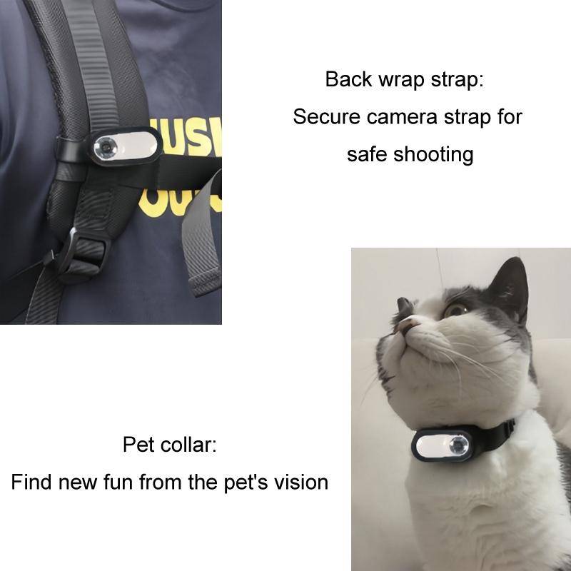 Caméscope Numérique Portable HD Pour Cyclisme Extérieur Avec Collier Animaux YONIS-1