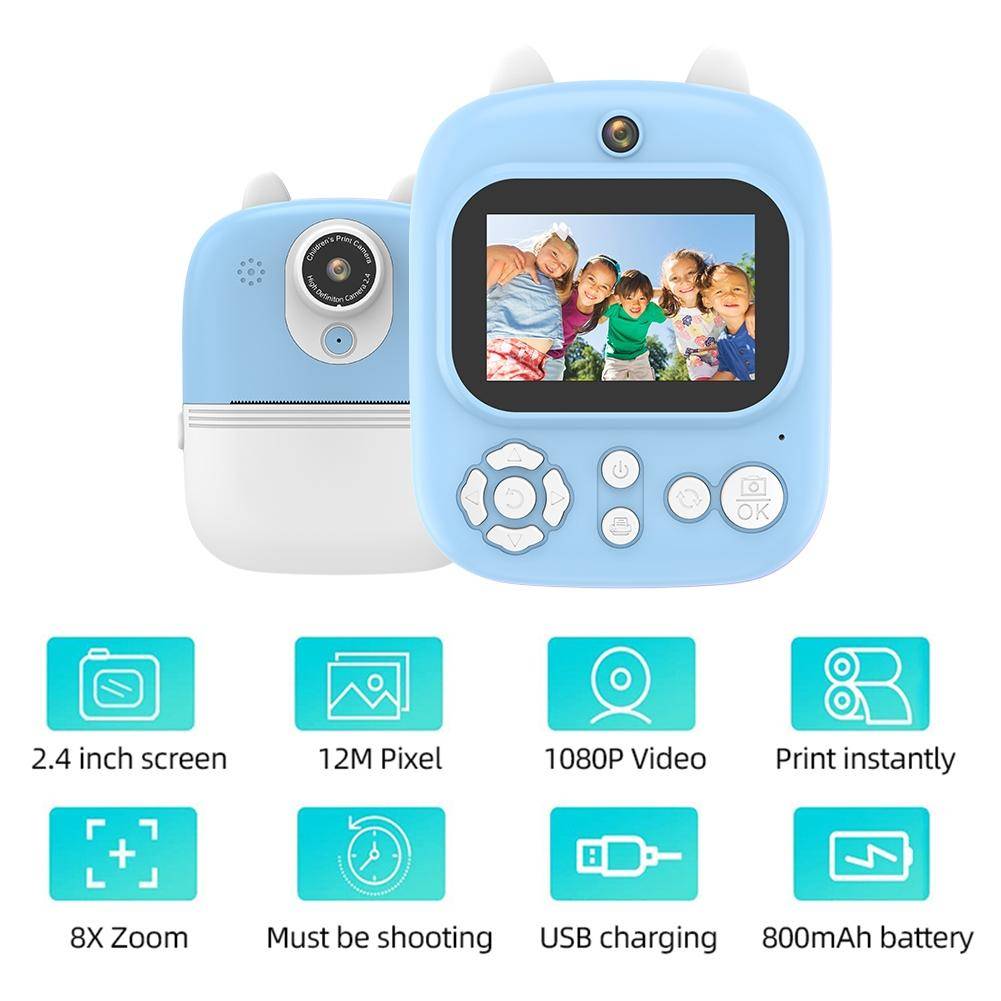Appareil Photo Enfant Instantané 1200W 2.4 Pouces HD Avec Impression Sans Encre YONIS-0
